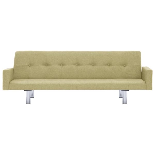 Sofá-cama com apoio de braços poliéster verde - Image 4