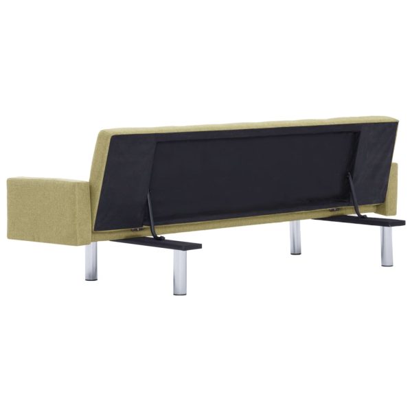 Sofá-cama com apoio de braços poliéster verde - Image 5