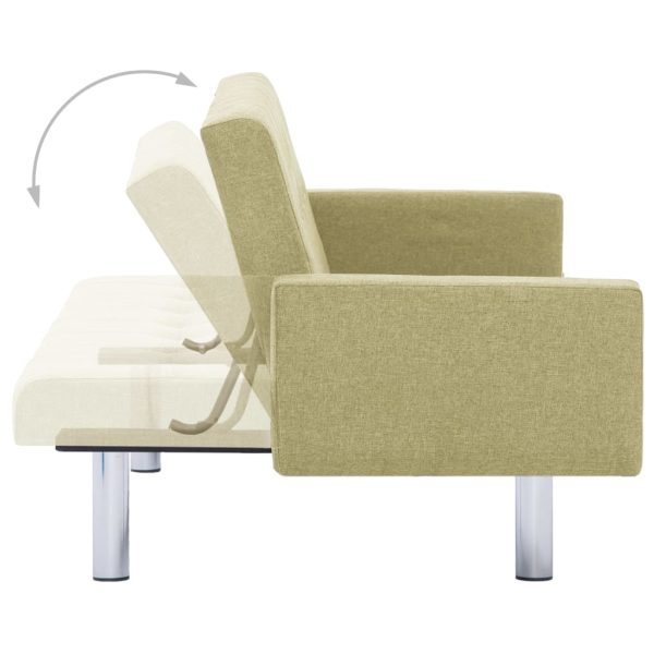 Sofá-cama com apoio de braços poliéster verde - Image 6