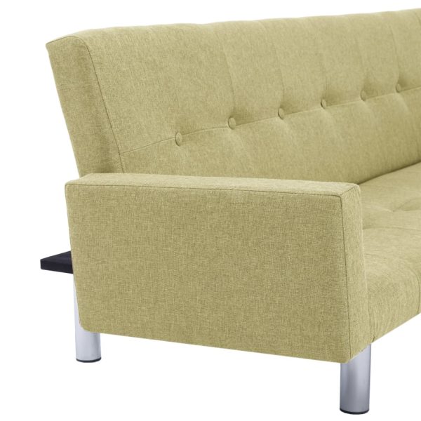 Sofá-cama com apoio de braços poliéster verde - Image 8