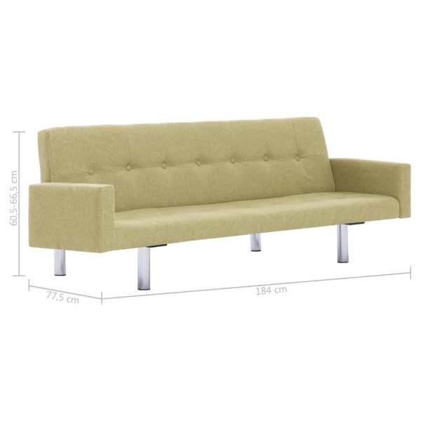 Sofá-cama com apoio de braços poliéster verde - Image 10