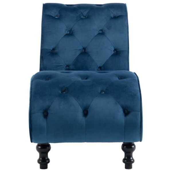 Chaise longue em veludo azul - Image 3