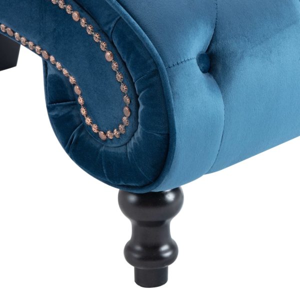 Chaise longue em veludo azul - Image 6