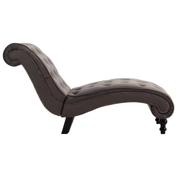 Chaise longue em veludo cinzento - Image 5