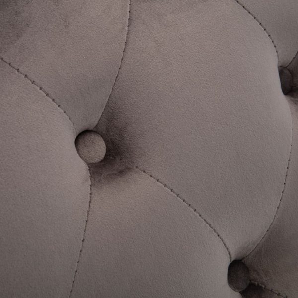 Chaise longue em veludo cinzento - Image 7