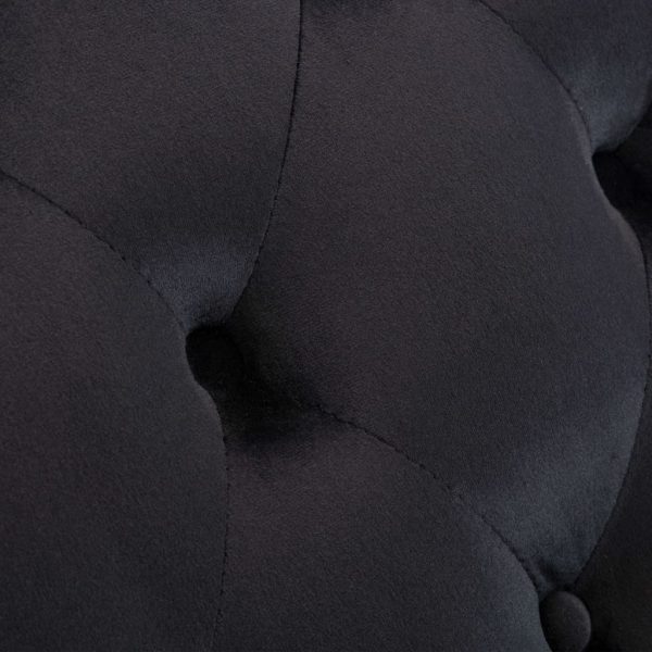 Chaise longue em veludo preto - Image 7
