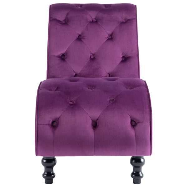 Chaise longue em veludo roxo - Image 3