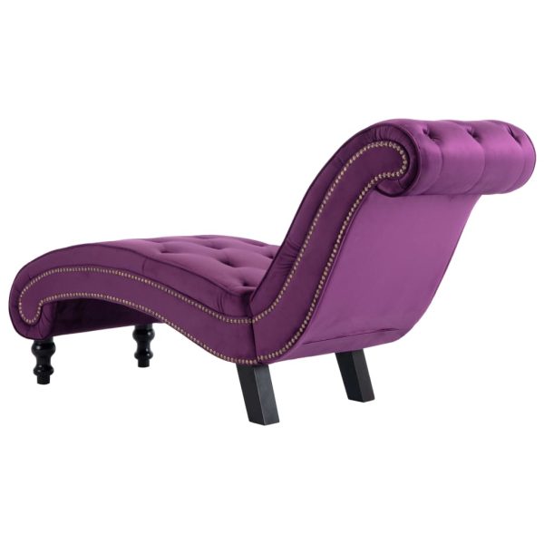 Chaise longue em veludo roxo - Image 4