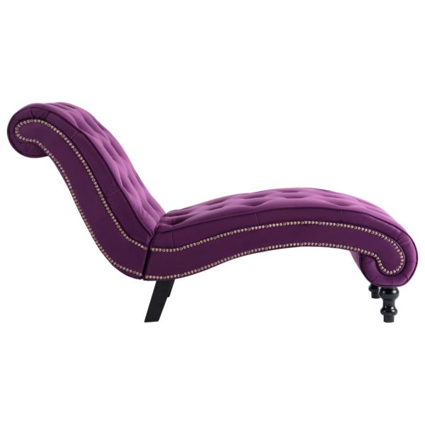 Chaise longue em veludo roxo - Image 5