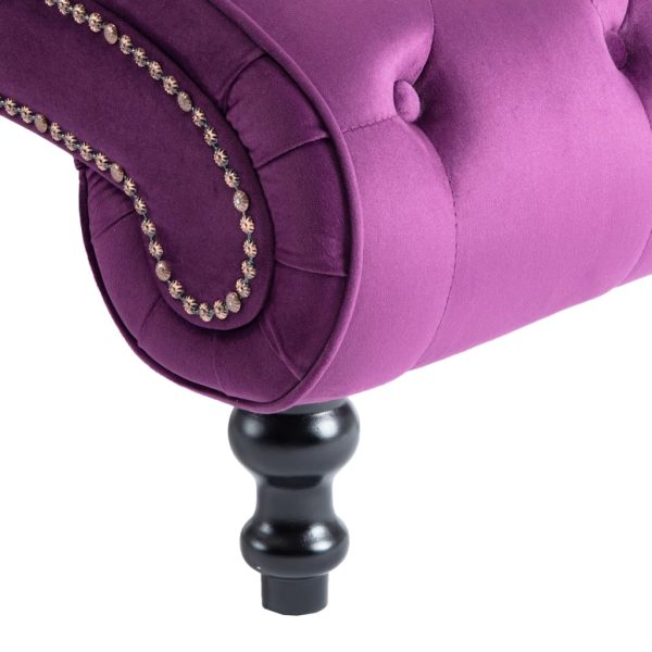 Chaise longue em veludo roxo - Image 6