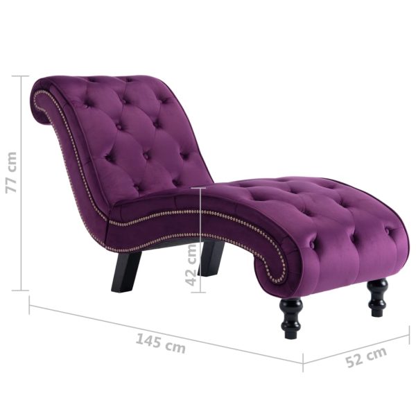 Chaise longue em veludo roxo - Image 8