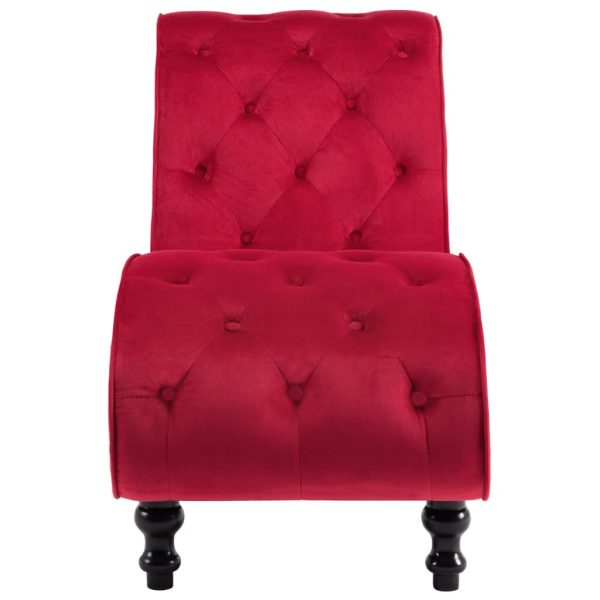Chaise longue em veludo vermelho - Image 3