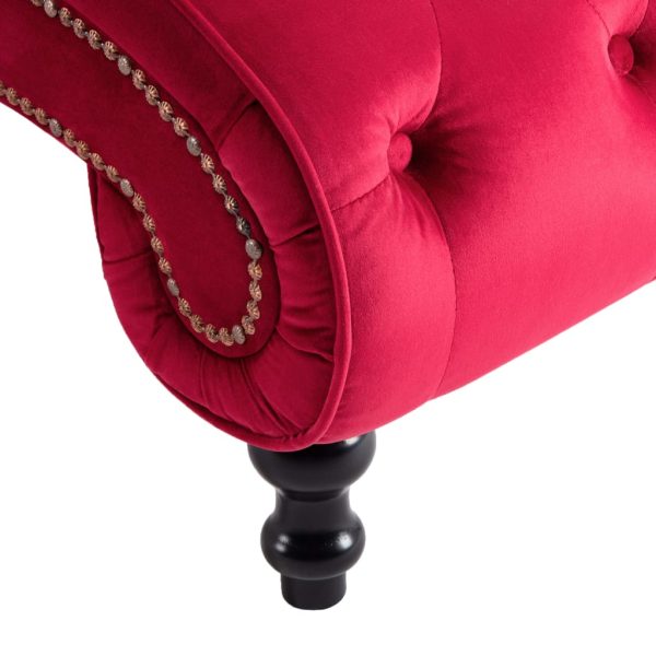 Chaise longue em veludo vermelho - Image 6