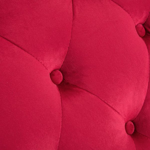 Chaise longue em veludo vermelho - Image 7