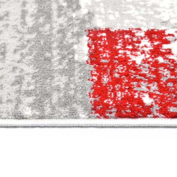 Tapete 80x150 cm PP cinzento e vermelho - Image 5