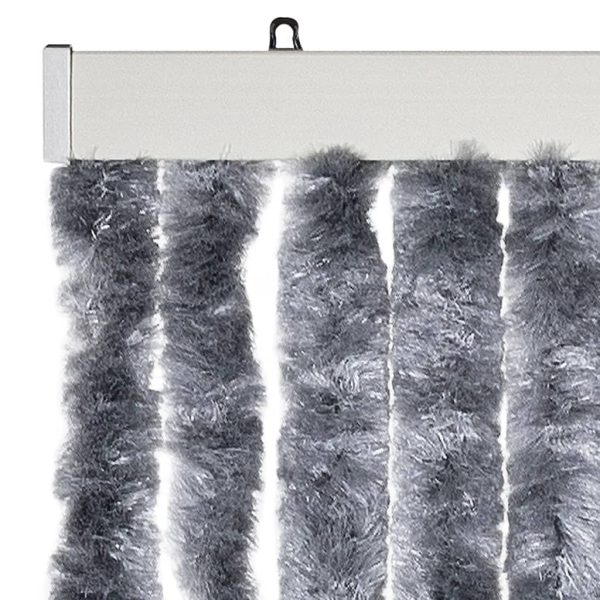 Cortina anti-insetos 56x185 cm chenille prateado - Image 4