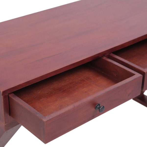 Secretária 132x47x77 cm madeira de mogno maciça castanho - Image 3