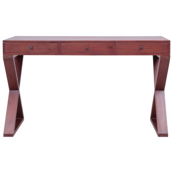 Secretária 132x47x77 cm madeira de mogno maciça castanho - Image 6