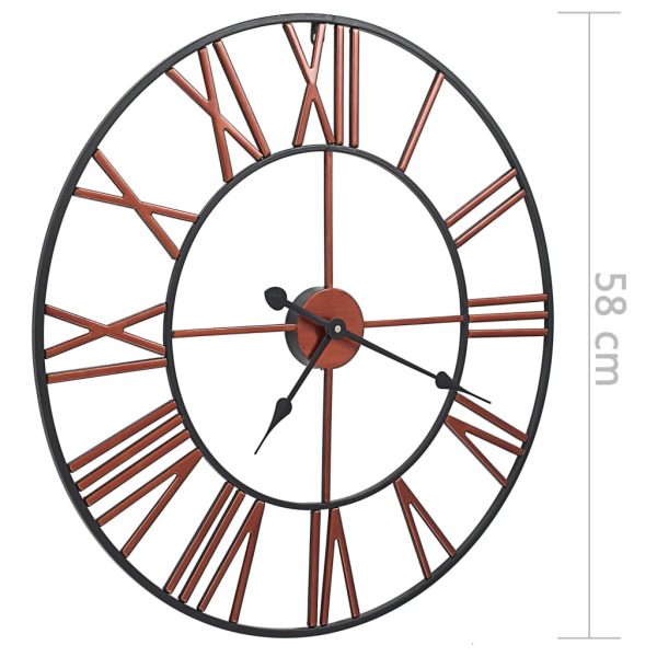 Relógio de parede metal 58 cm vermelho - Image 6