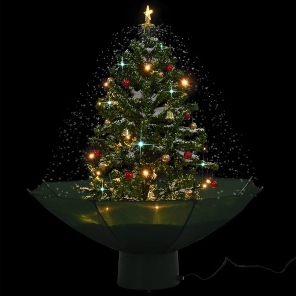 Árvore de Natal com neve base formato guarda-chuva 75 cm verde - Image 3