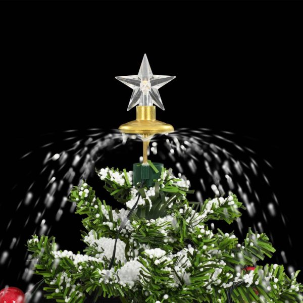 Árvore de Natal com neve base formato guarda-chuva 75 cm verde - Image 6
