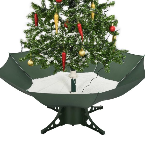 Árvore de Natal com neve base formato guarda-chuva 140 cm verde - Image 7