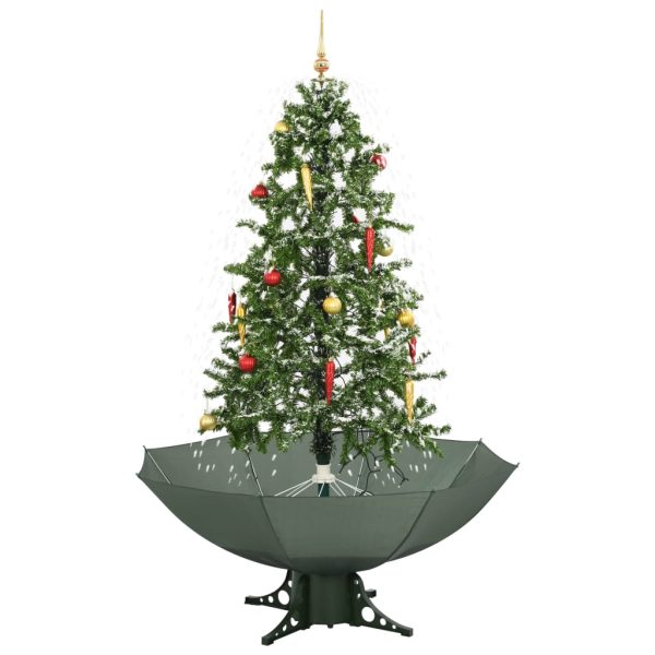 Árvore de Natal com neve base formato guarda-chuva 170 cm verde - Image 2