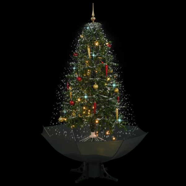 Árvore de Natal com neve base formato guarda-chuva 170 cm verde - Image 3
