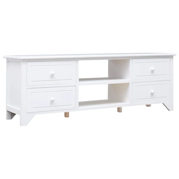 vidaXL Móvel de TV 115x30x40 cm madeira de paulownia branco