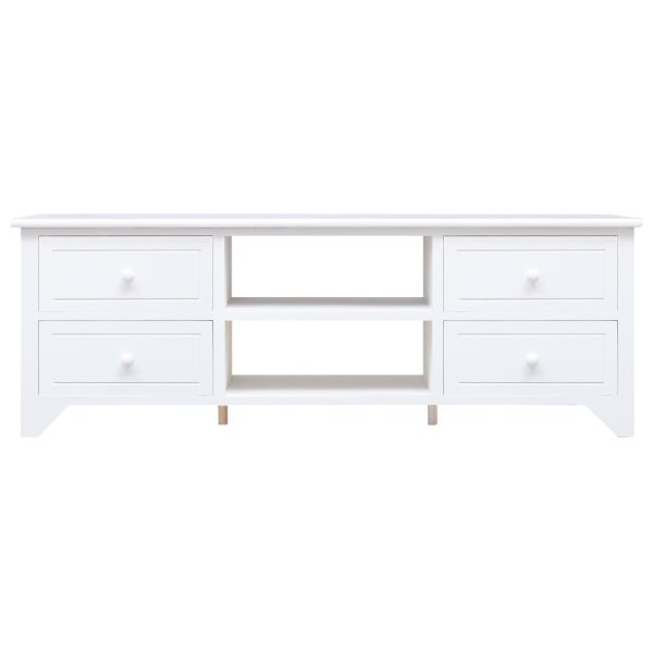 vidaXL Móvel de TV 115x30x40 cm madeira de paulownia branco - Image 2