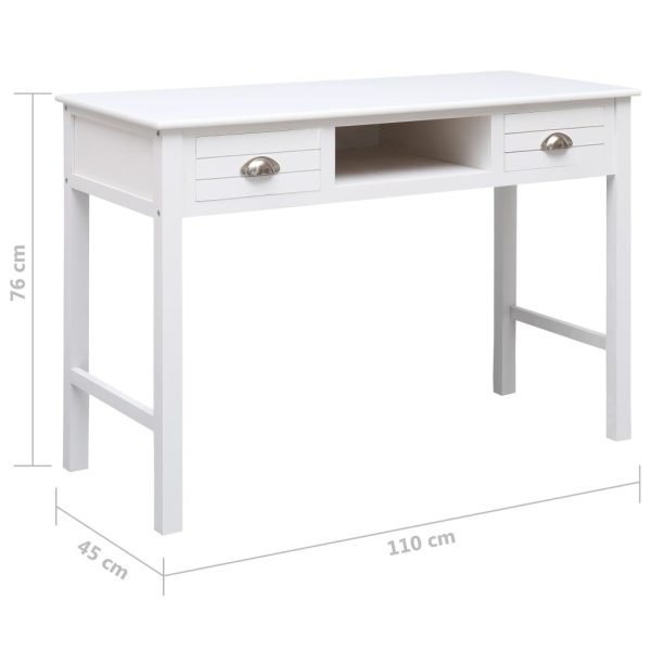 Secretária 110x45x76 cm madeira branco - Image 9