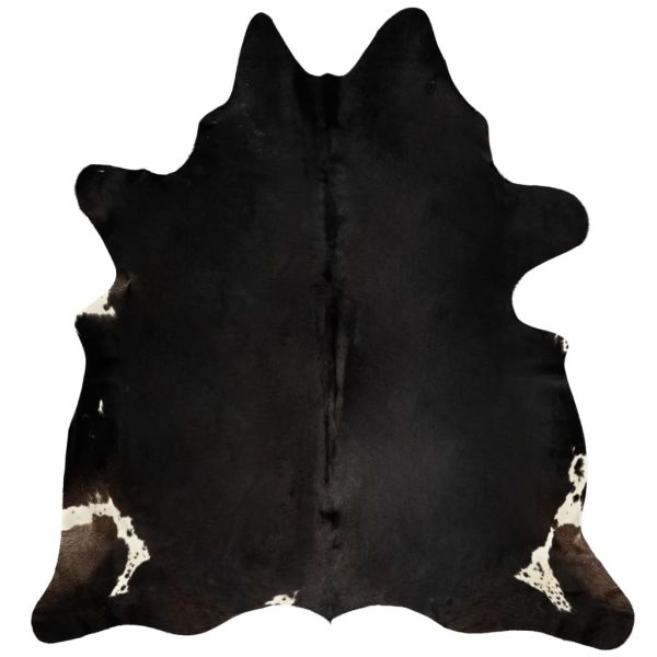 Tapete em pele de vaca genuína 150x170 cm preto - Image 6