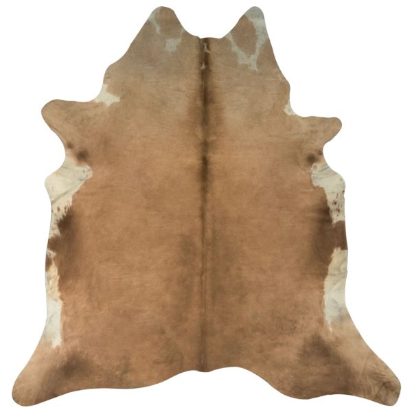 Tapete em pele de vaca genuína 150x170 cm castanho e branco - Image 5