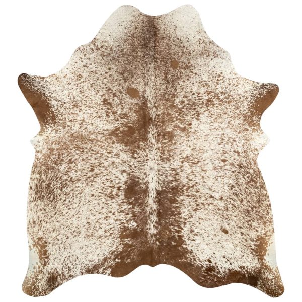 Tapete em pele de vaca genuína 150x170 cm castanho e branco - Image 8