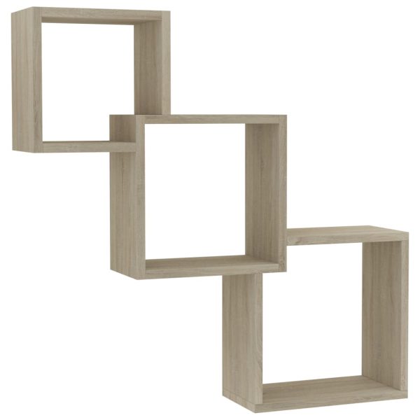 Prateleiras de parede cubos 68x15x68cm contraplacado carvalho - Image 2