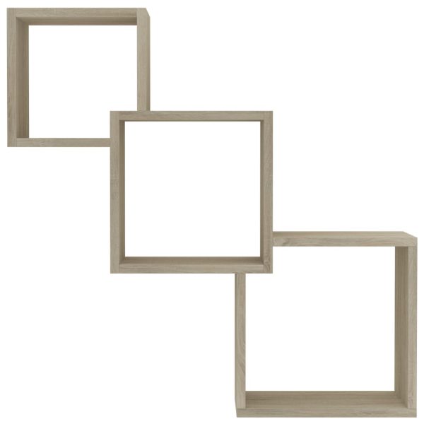 Prateleiras de parede cubos 68x15x68cm contraplacado carvalho - Image 4
