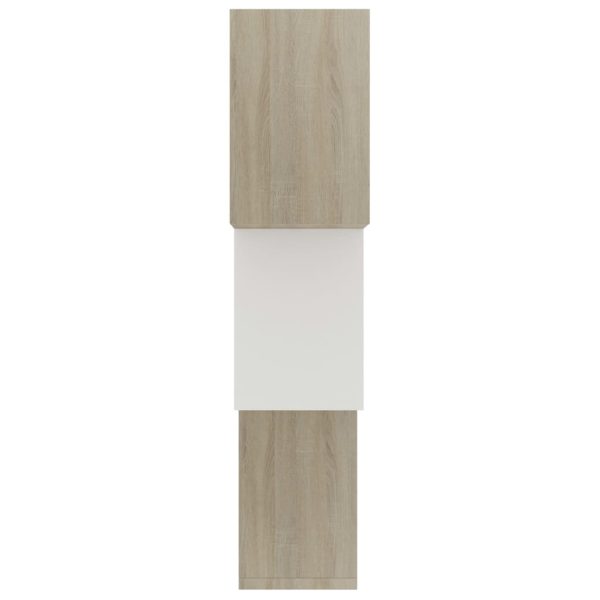 Prateleiras parede cubos 68x15x68cm contrapl. branco/carvalho - Image 5