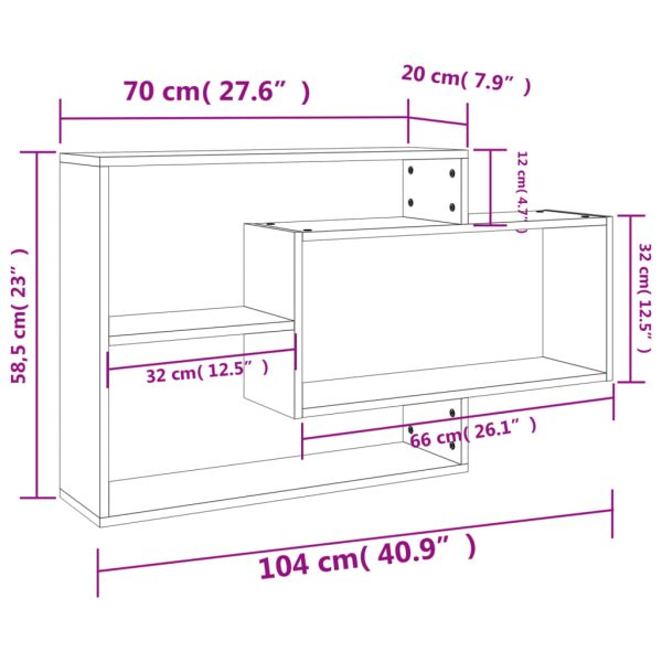 Prateleiras parede 104x20x58,5cm contraplacado cinzento cimento - Image 7