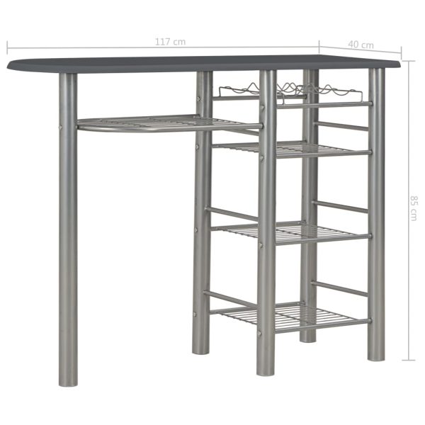 3 pcs conjunto de bar com prateleiras madeira e aço preto - Image 11