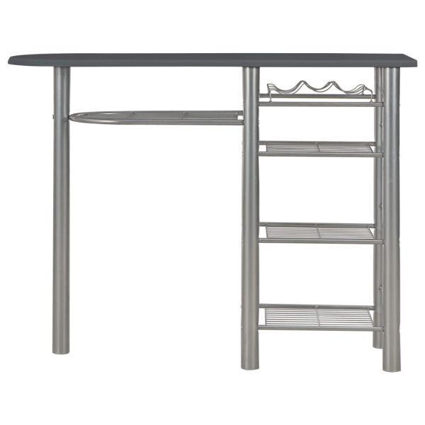 3 pcs conjunto de bar com prateleiras madeira e aço preto - Image 3