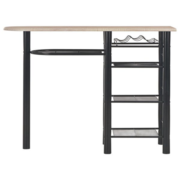 3 pcs conjunto de bar com prateleiras madeira e aço - Image 3
