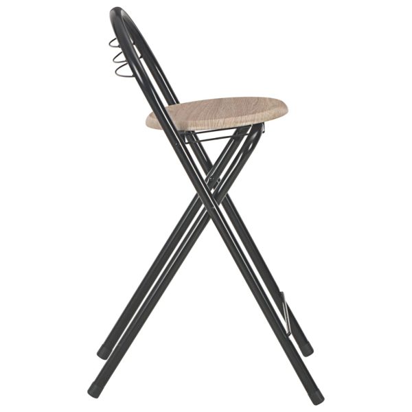 3 pcs conjunto de bar com prateleiras madeira e aço - Image 8