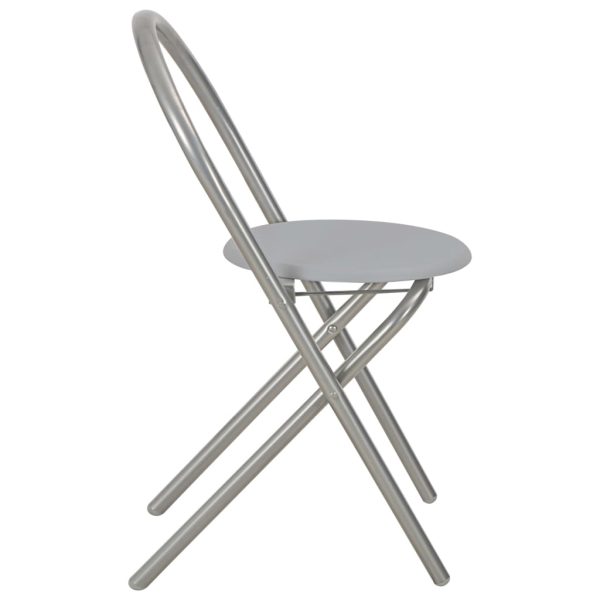 3 pcs conjunto jantar dobrável c/ prateleira MDF e aço cinzento - Image 10