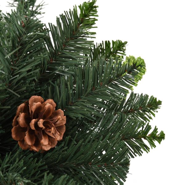 Árvore de Natal artificial com pinhas 210 cm verde - Image 4