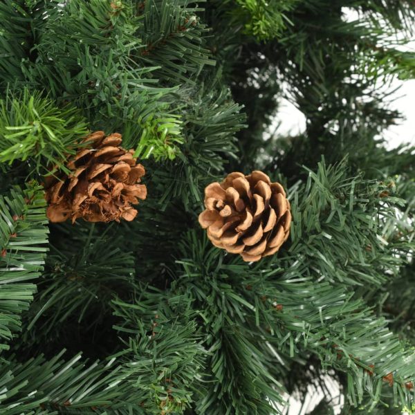 Árvore de Natal artificial com pinhas 210 cm verde - Image 5