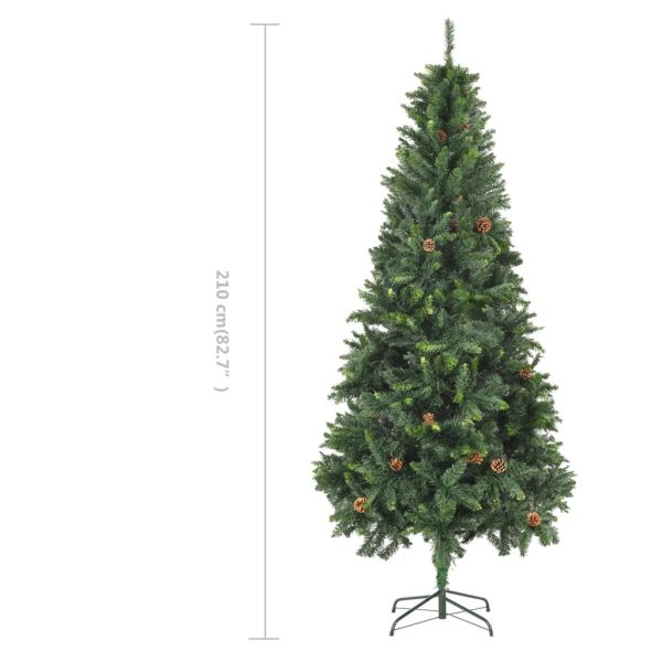 Árvore de Natal artificial com pinhas 210 cm verde - Image 8