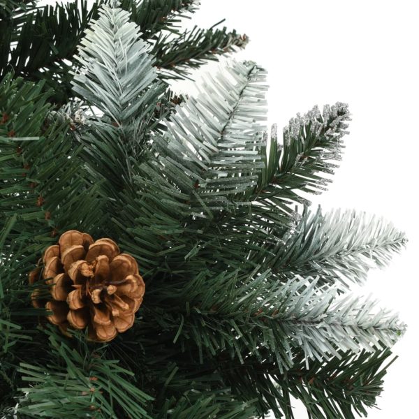 Árvore de Natal artificial com pinhas e brilho branco 150 cm - Image 4