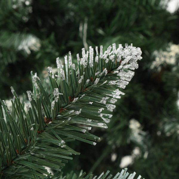 Árvore de Natal artificial com pinhas e brilho branco 150 cm - Image 5