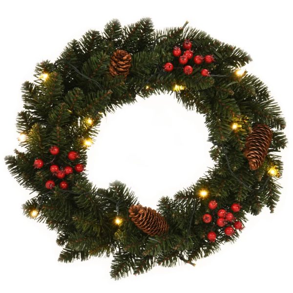 Coroas de Natal com decorações 2 pcs verde 45 cm - Image 2