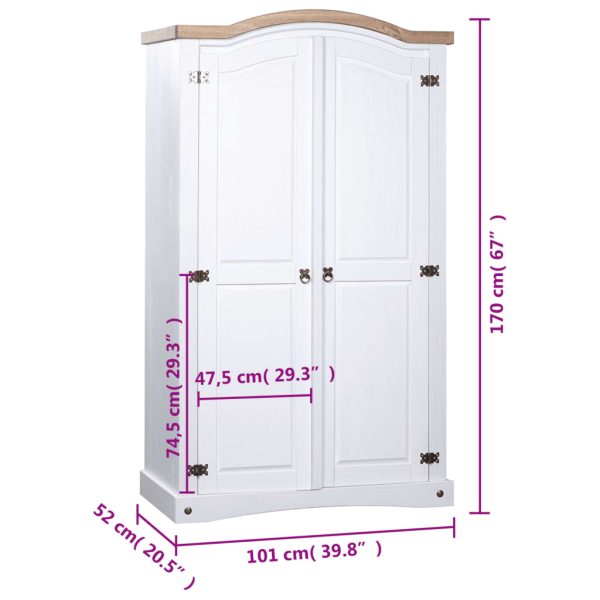 Roupeiro Corona Range pinho mexicano com 2 portas branco - Image 6